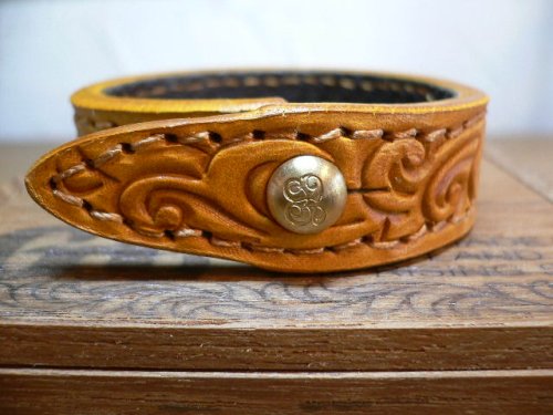 他の写真1: GROK LEATHER/ARABESQUE BRACELET 15mm  YELLOW