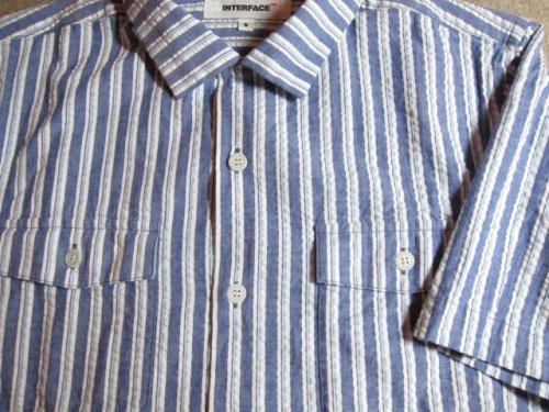 他の写真2: (SALE 40%OFF) INTERFACE/STRIPE BOX OPEN SHIRTS  NAVYxWHITE