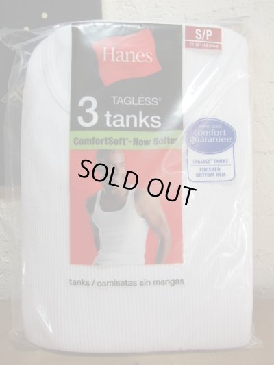 画像1: HANES/3.8oz RIB TANK TOP  WHITE