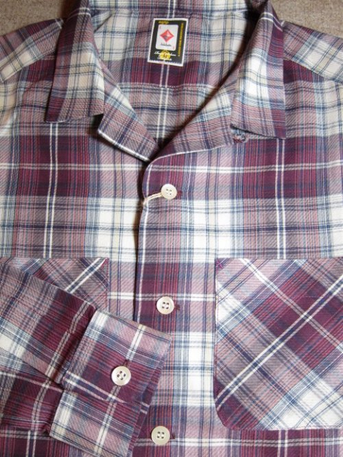 他の写真2: (SALE 40%OFF) BELAFONTE/CHECK OPEN SHIRTS  BURGUNDY