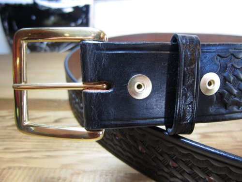 他の写真2: ALFONSO'S/BASKET WEAVE LEATHER BELT  BLACKxGOLD