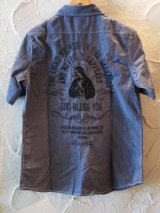 GROOVER GRAND/BACK EMBROIDERY CHAMBLAY SHIRTS  BLUE