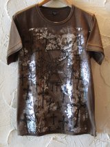 ☆SALE 65%OFF☆ UNIFIED/IRON CROSS 銀箔 PRINT TEE　BROWN