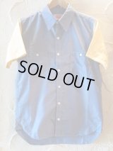 ROUND HOUSE/2 TONE DUNGAREE SHIRTS  NAVYxYELLOW