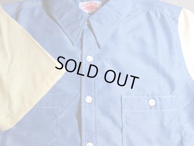 画像3: ROUND HOUSE/2 TONE DUNGAREE SHIRTS  NAVYxYELLOW