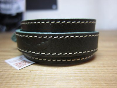 画像2: QUITTER/LEATHER WRISTBAND  GREEN