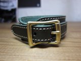 QUITTER/LEATHER WRISTBAND  GREEN