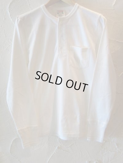 画像1: GLAD HAND(グラッドハンド)/STANDARD HENRY POCKET L/S T WHITE