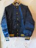 画像1: SPORTS MASTER/SATIN BASEBALL JKT  NAVYxYELLOW (1)