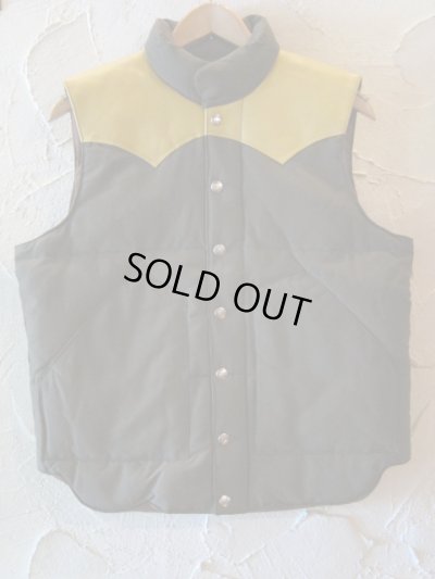 画像1: SUGAR CANE/LEATHER YORK DOWN VEST  SAGE