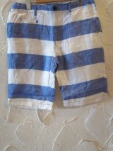 (SALE 40%OFF) PAN HARD/RAMIE BORDER SHORTS  BLUE