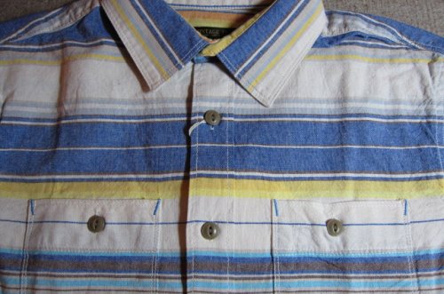 他の写真2: (SALE 40%OFF) VINTAGE EL/NATIVE BORDER SHIRTS　S/S  BLUE