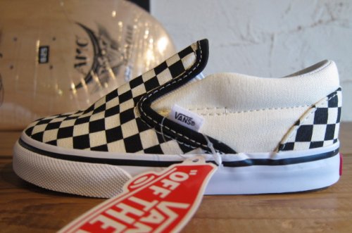 他の写真1: VANS KIDS/CLASSIC SLIP-ON BLACK＆WHITE CHECKERBOARD WHITE