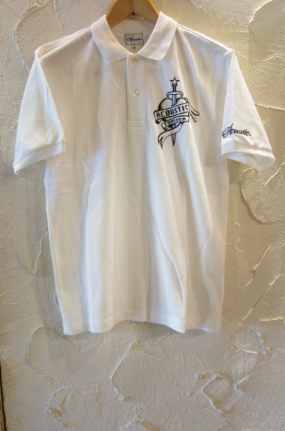 画像2: (SALE 35%OFF) ACOUSTIC/DAGGER S/S POLO  WHITE