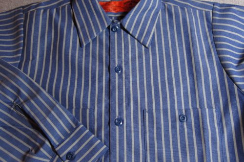 他の写真1: RED KAP/REMAKE STRIPE WORK SHIRTS  NAVYxKHAKI