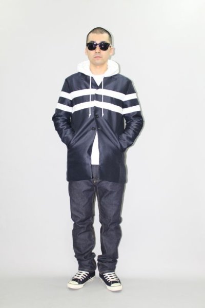 画像1: (SALE 40%OFF)　INTERFACE/LINE COAT  NAVY×WHITE