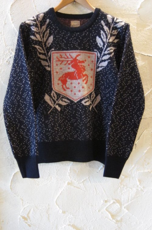 他の写真1: BELAFONTE/RT DEER EMBLEM SWEATER  NAVY