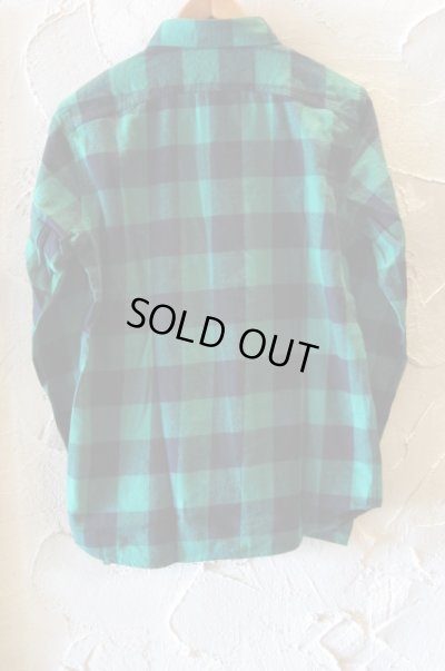 画像2: (再入荷)VINTAGE EL/BLOCK CHECK WORK SHIRTS  GREEN×BLACK