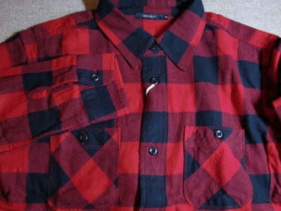 画像3:  (再入荷)VINTAGE EL/BLOCK CHECK WORK SHIRTS  RED×BLACK