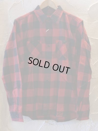 画像1:  (再入荷)VINTAGE EL/BLOCK CHECK WORK SHIRTS  RED×BLACK
