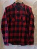 画像1: (再入荷)VINTAGE EL/BLOCK CHECK WORK SHIRTS  RED×BLACK (1)