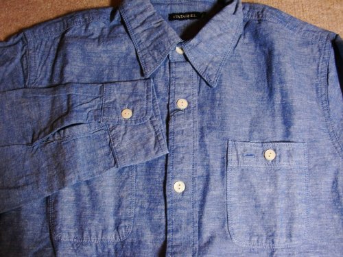 他の写真2: (再入荷)VINTAGE EL/C/L CHAMBRAY SHIRTS  SAX
