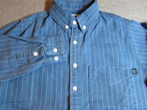 他の写真2: (SALE 40%OFF) INTERFACE/STRIPE DENIM B.D SH  INDxWHT