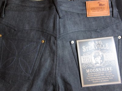 画像4: GANGSTERVILLE(ギャングスタービル)/THUG DENIM IRON CROSS  BLKxRIGID BLACK