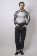 画像3: BELAFOTE/RT DROP NEEDLE RIB STRIPE L/S T  NVYxKINARI (3)