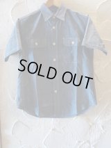 SUGAR CANE/BLUE CHAMBRAY S/S WORK SHIRTS  NAVY