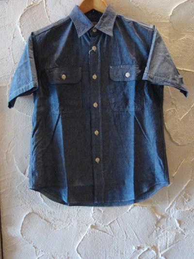 画像1: SUGAR CANE/BLUE CHAMBRAY S/S WORK SHIRTS  NAVY