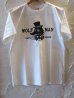 画像1: WOLFMAN BARBER SHOP/LOGO S/S T  WHITExBLACK (1)