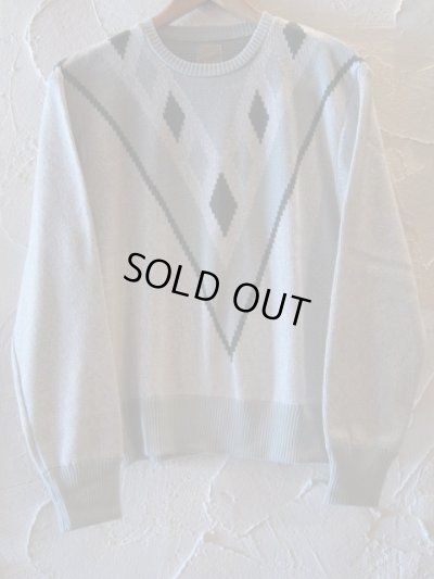 画像1: BELAFONTE/RT ARGYLE V PATTERN PLAY SHIRT  GREEN