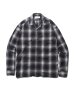 画像1: ROTTWEILER/CHECK OPEN COLLAR LS SHIRT  BLACK (1)
