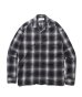 画像1: ROTTWEILER/CHECK OPEN COLLAR LS SHIRT  BLACK (1)