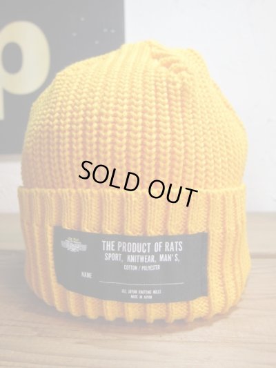 画像1: RATS/COTTON KNIT CAP  YELLOW