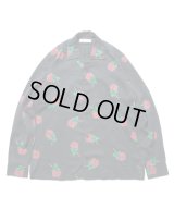 ROTTWEILER/ROSE OPEN COLLAR LS SHIRT BLACK