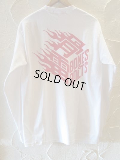 画像1: BONES AND BOLTS/LST FLAMES BOX LOGO  WHITE