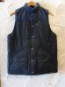 画像1: GRN/R/V PADDING VEST  INDIGOxBLACK (1)