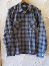 (SALE 30%OFF) (DEAD STOCK)COREFIGHTER/CHECK OPEN SHIRTS  BLACK