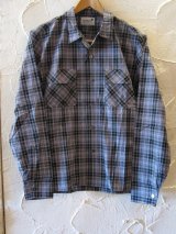 (DEAD STOCK)COREFIGHTER/CHECK OPEN SHIRTS  BLACK