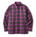 画像1: FTC/PLAID TWILL B.D SH  PURPLE (1)