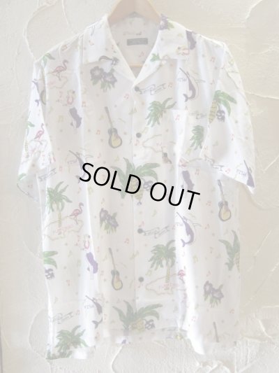 画像1: (再アップ) VINTAGE EL/HULA ALOHA SHIRTS  WHITE