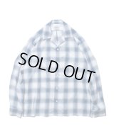 ROTTWEILER/CHECK OPEN COLLAR LS SHIRT  BLUE