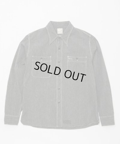 画像1: BELAFOTE/RT TRIPLE STITCH SH CHAMBRAY L/S  BLACK