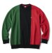 画像1: FTC/COLOR BLOCKED CREW NECK  BLACK (1)