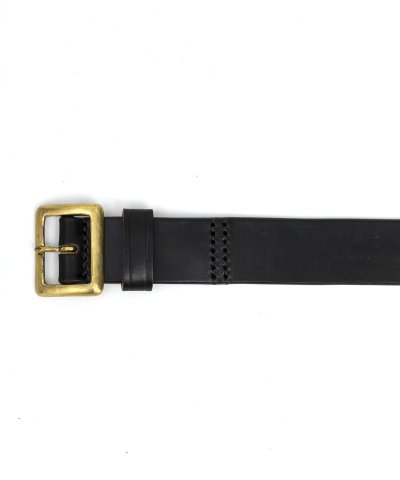 画像2: BELAFOTE/RT LEATHER BELT 30mm BLACKxBRASS 
