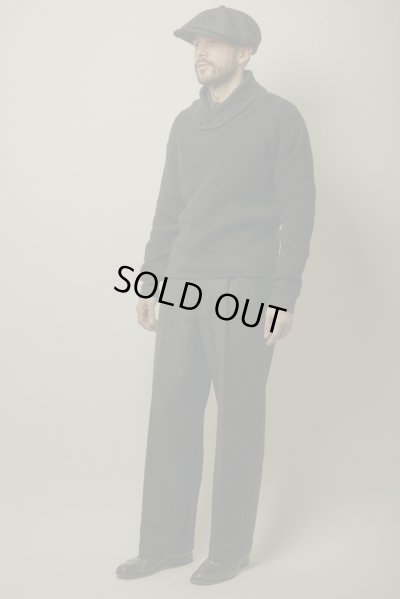 画像4: BELAFOTE/RT HEAVY WAFFLE SHAWL PULLOVER BLACK