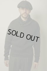 BELAFOTE/RT HEAVY WAFFLE SHAWL PULLOVER BLACK