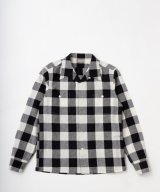 (SALE 35%OFF) BELAFOTE/RT OPEN COLLAR GINGHAM SH  BLACK